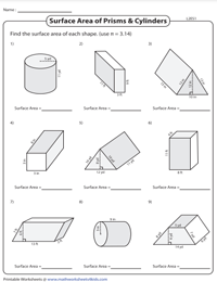 Surface Area of Prisms and Cylinders | Integers