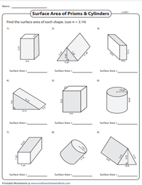 Surface Area of Prisms and Cylinders | Integers