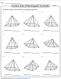Surface Area of Rectangular Pyramids