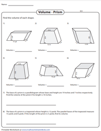 Volume of Prisms | Bases - Trapezoid and Parallelogram