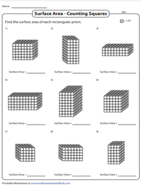 Surface Area of Rectangular Prisms | Unit Squares