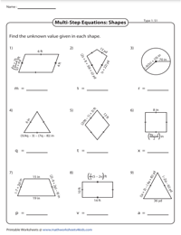 Equations in Geometry: Properties of Shapes