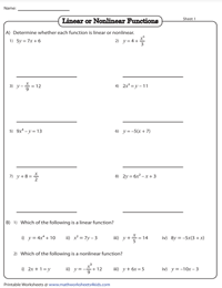 Identifying Linear and Nonlinear Functions from Equations