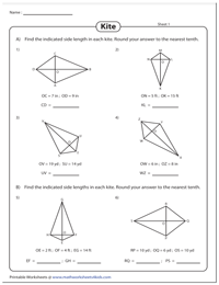 Side Length of a Kite using the Diagonal