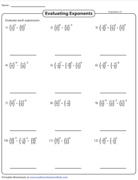 Operations with Exponents | Fractions