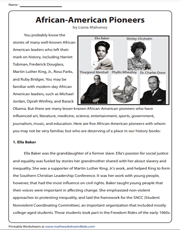 African - American Pioneers | Reading Comprehension