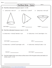 Surface Area of a Cone | Finding the Missing Measure