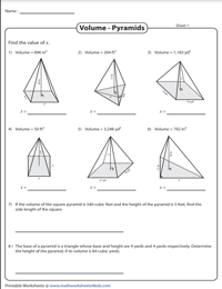 Mixed Pyramids | Volume of Pyramids | Missing Measure