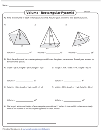 Volume of Rectangular pyramids | Unit conversion
