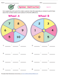 Spinner Subtraction Games | Up to 10
